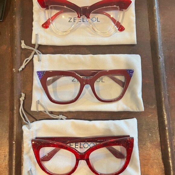 Zeelol | Accessories | Zeelol Second Set Of Three Red Glasses | Poshmark